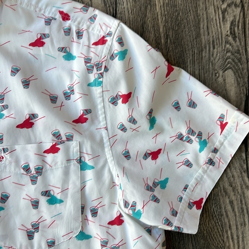 Original Penguin Shirt White Cotton Slurpee Short Sleeve Button Up Size Medium - Picture 6 of 13